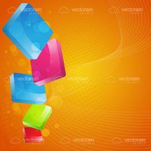 Abstract vector background with colorful blocks and swirls